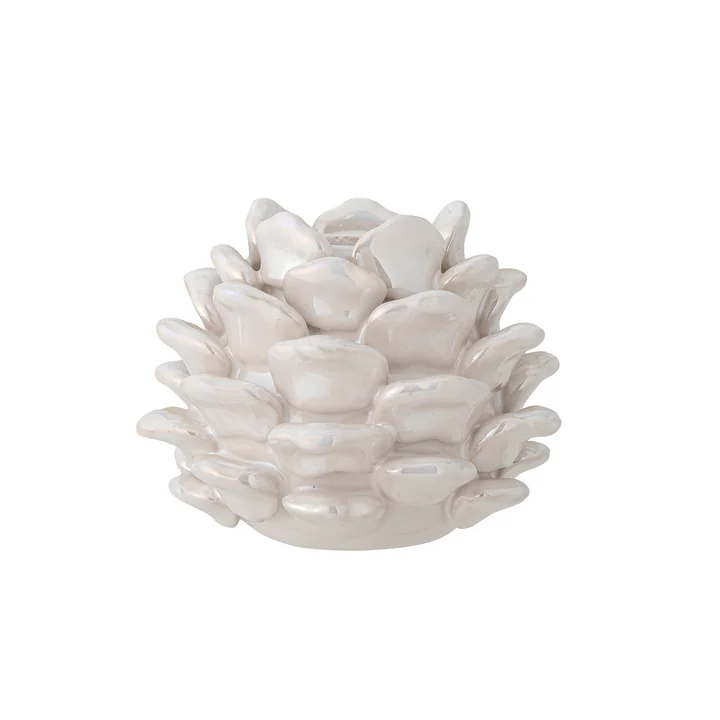 Bloomingville - Pine Candle holder, Ø 10 x H 8 cm, white