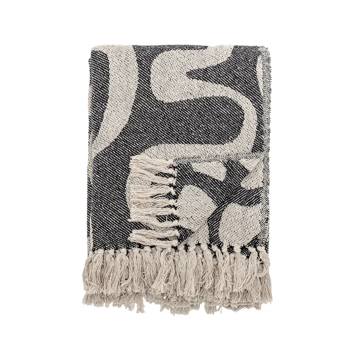 Bloomingville - Salobre Blanket, 130 x 160 cm, black