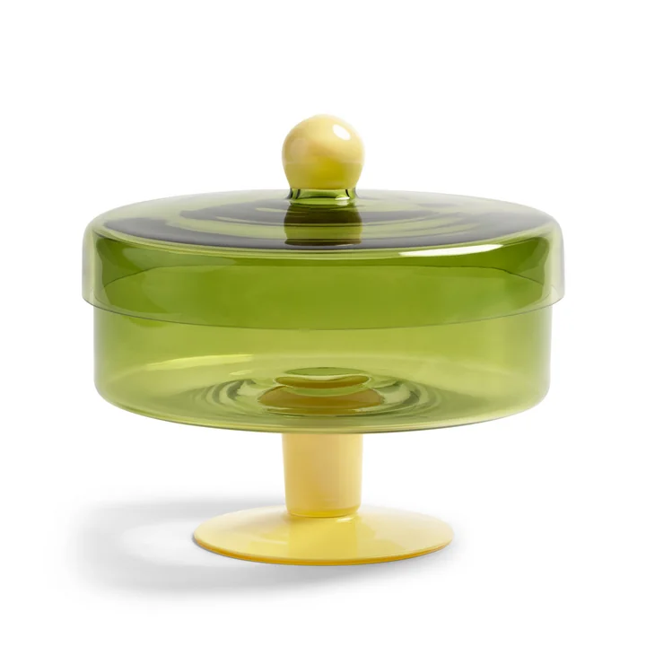 & klevering - Duo Storage jar, H 20 cm, green / yellow