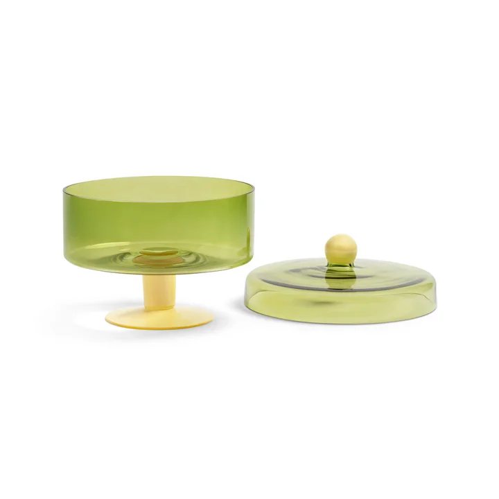 & klevering - Duo Storage jar, H 20 cm, green / yellow