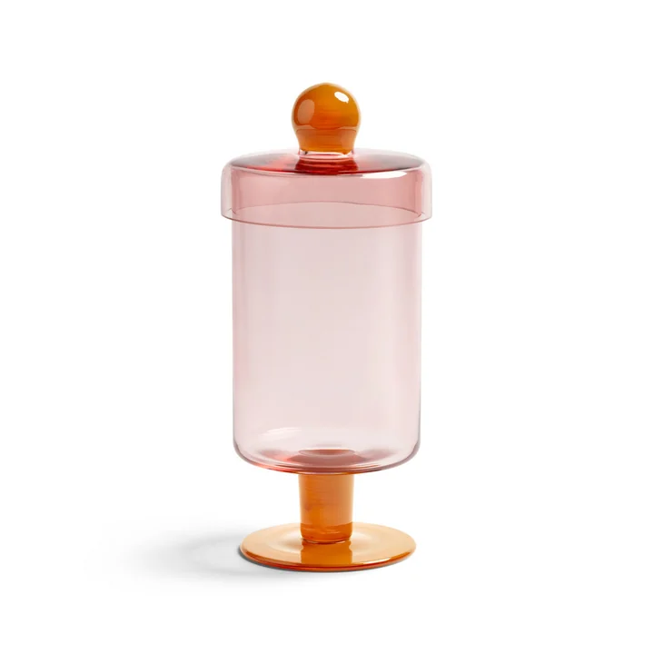 & klevering - Duo Storage jar, h 27 cm, pink / orange
