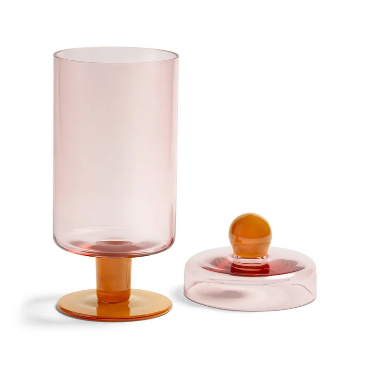 & klevering - Duo Storage jar, h 27 cm, pink / orange