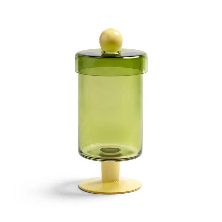 & klevering - Duo Storage jar, h 27 cm, green / yellow