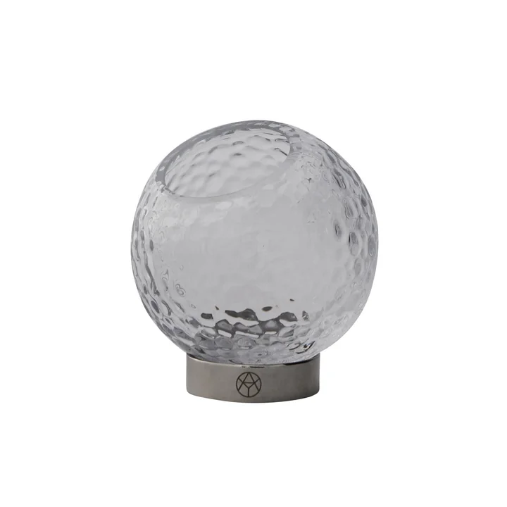 AYTM - Globe Bubbles tea light holder Ø 10 cm, clear / silver