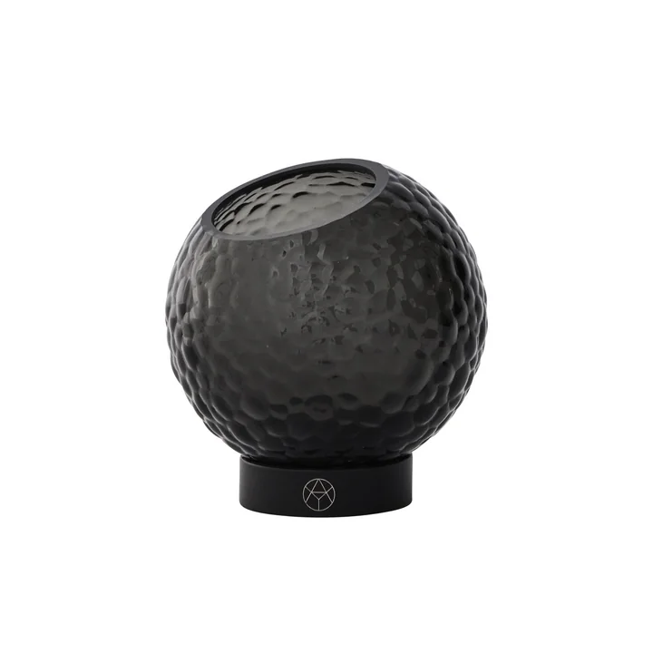 AYTM - Globe Bubbles tea light holder Ø 10 cm, black / black