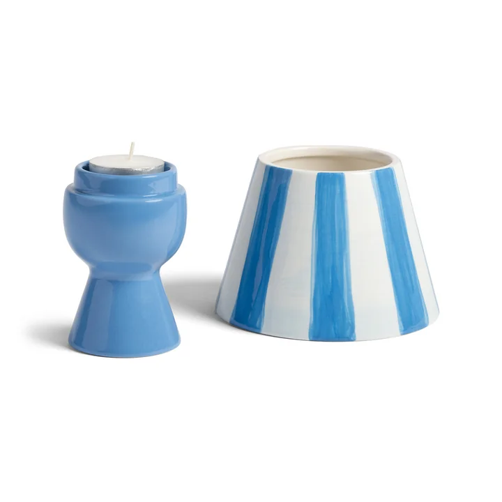 & klevering - Cantine tea light holder, Ø 12 x 16 cm, blue