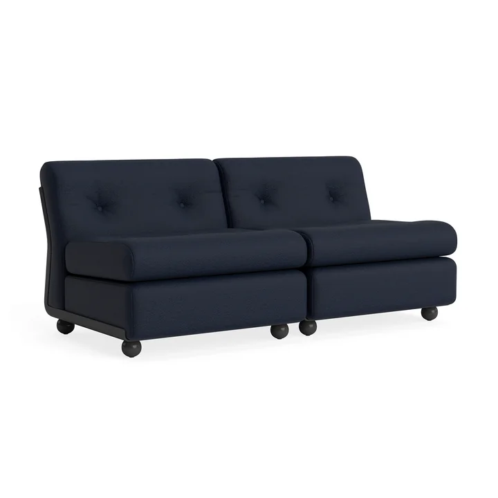 HAY - Amanta 2-seater sofa, anthracite / blue-black ( HAY Maglia)