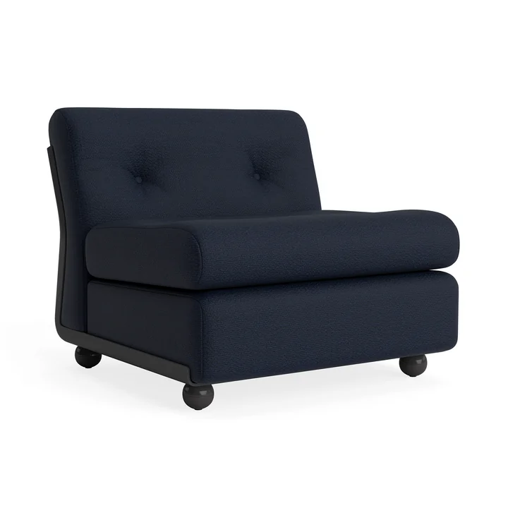 HAY - Amanta 1-seater sofa, anthracite / blue-black ( HAY Maglia)