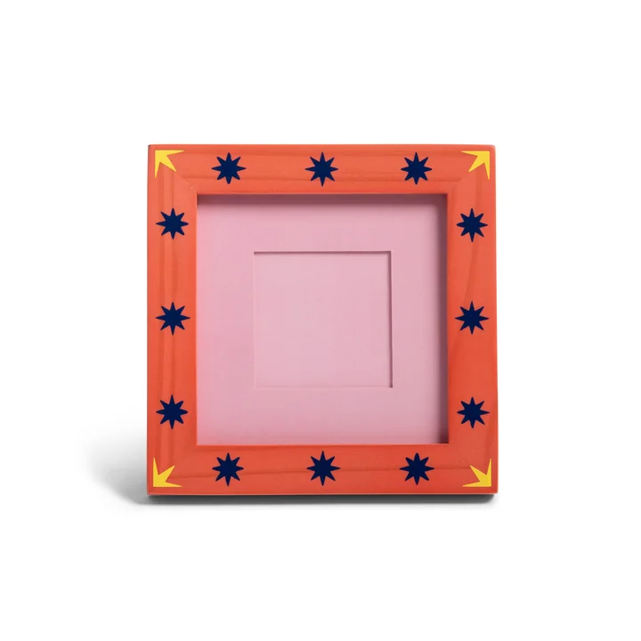 & klevering - Patch picture frame, 14 x 14 cm, stars, multicolored