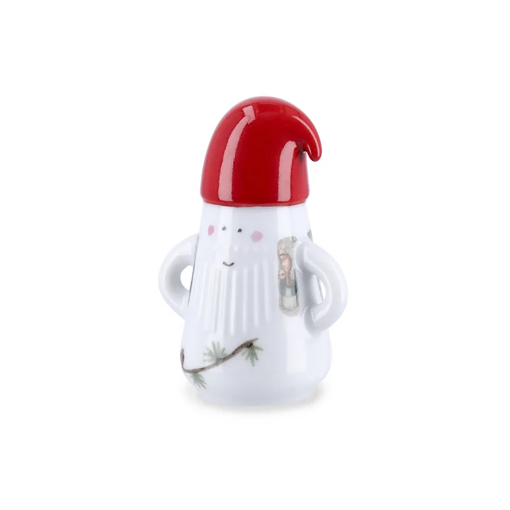 Kähler Design - Christmas Father Elf Christmas figurine, Ø 6 cm, white / multicolored