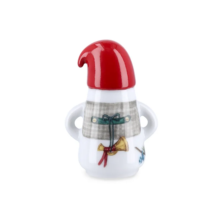 Kähler Design - Christmas Father Elf Christmas figurine, Ø 6 cm, white / multicolored