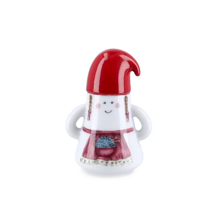 Kähler Design - Christmas Mother Elf Christmas figurine, Ø 6 cm, white / multicolored