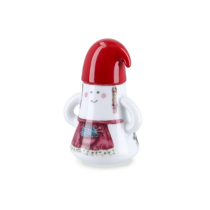 Kähler Design - Christmas Mother Elf Christmas figurine, Ø 6 cm, white / multicolored