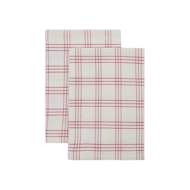 Nicolas Vahé - Chef Tea towels, 70 x 50 cm, red / white (set of 2)