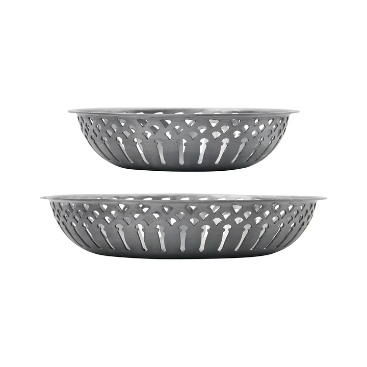 Nicolas Vahé - Bread basket, antique silver finish (set of 2)