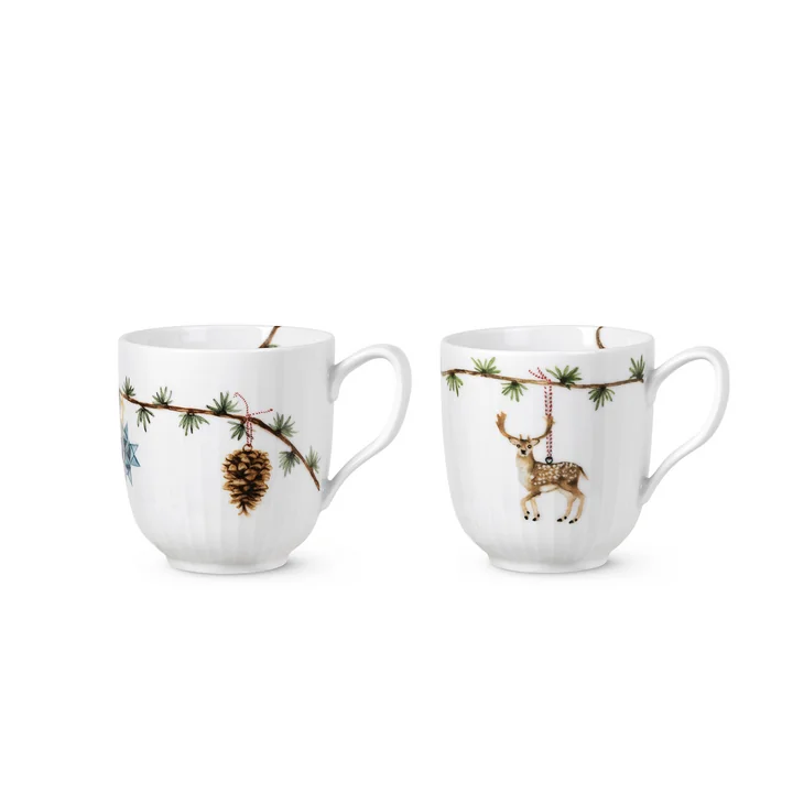 Kähler Design - Hammershøi Christmas 2020/2021 Mug with handle, 33 cl, white (set of 2)