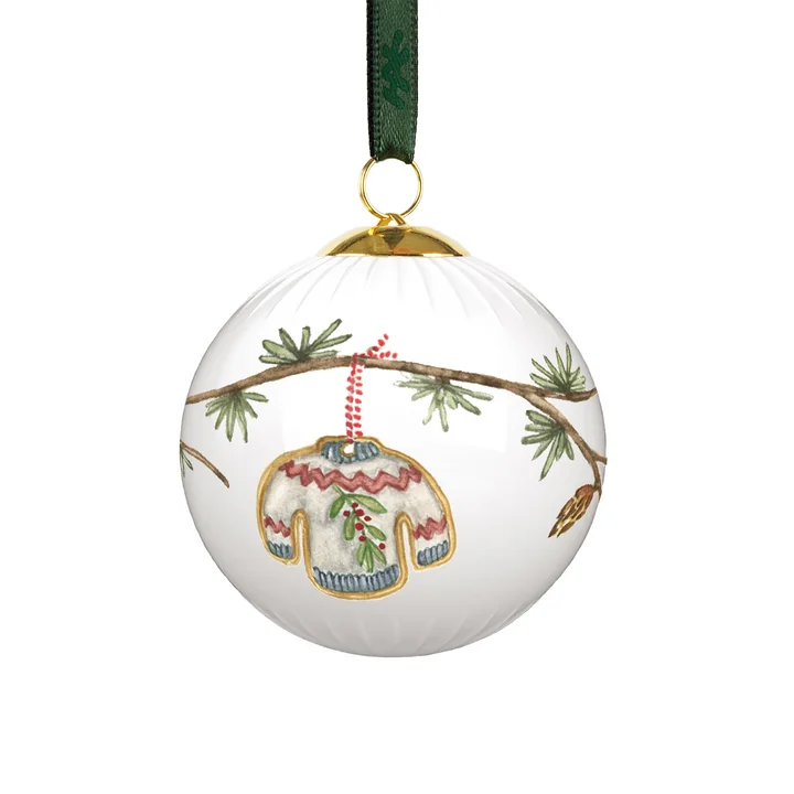 Kähler Design - Hammershøi Christmas bauble, white with decoration 2025