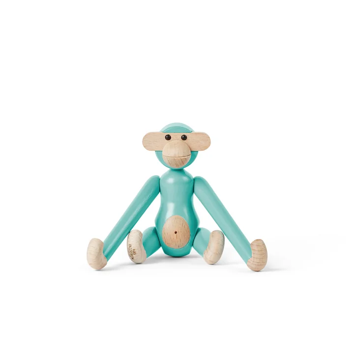 Kay Bojesen - Wooden monkey mini, turquoise