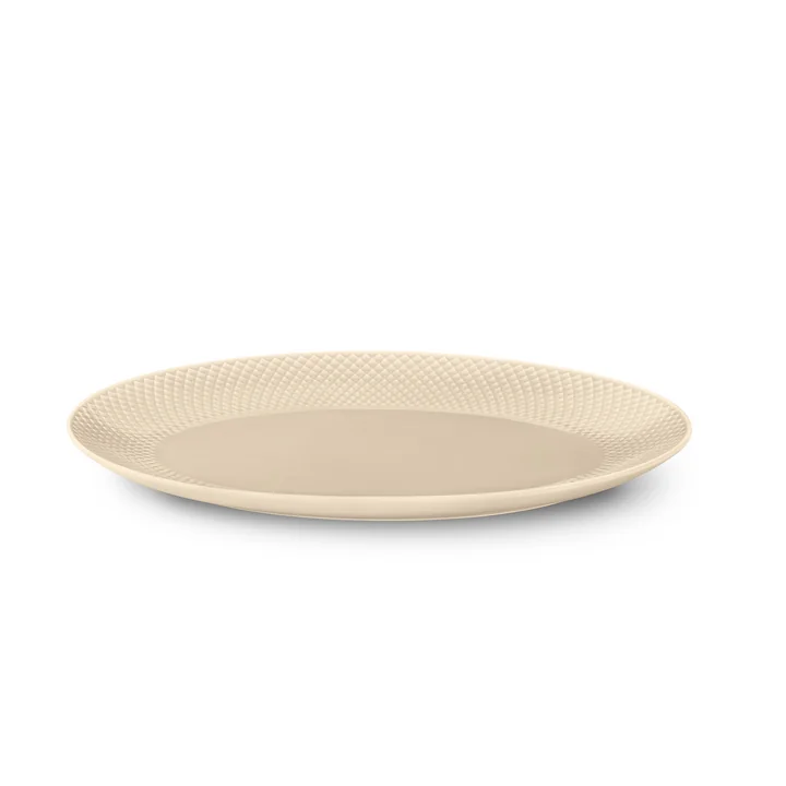 Lyngby Porcelæn - Rhombe Earth Serving platter oval 26.5 x 35 cm, marble