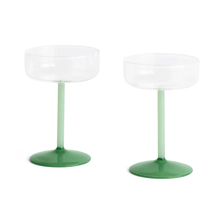 HAY - Tint Cocktail bowl, clear / jade light green / jade dark green (set of 2)