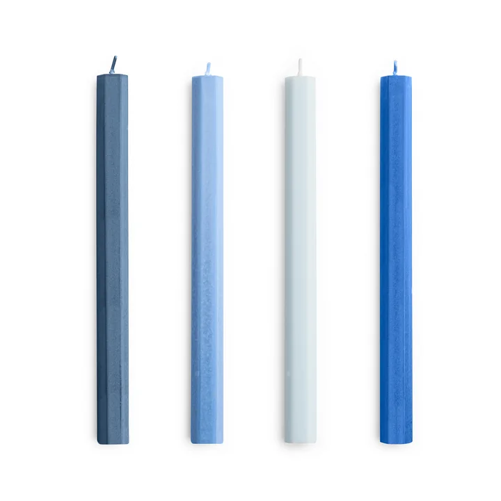 HAY - Hexagon Stick candles H 24 cm, blue (set of 4)
