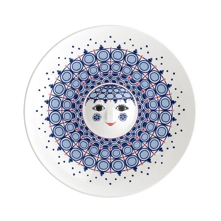 Bjørn Wiinblad - Olga serving bowl Ø 33 cm, blue / white