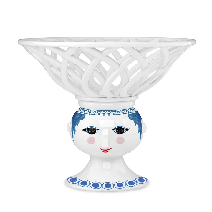 Bjørn Wiinblad - Dora fruit bowl on foot, Ø 25 cm, blue