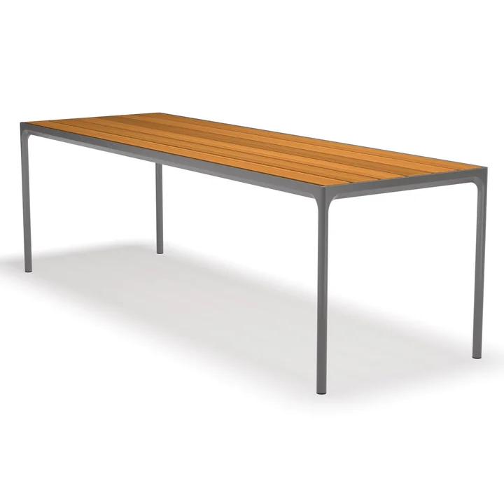 HOUE - FOUR Outdoor table, 270 x 90 cm, bamboo / dark gray