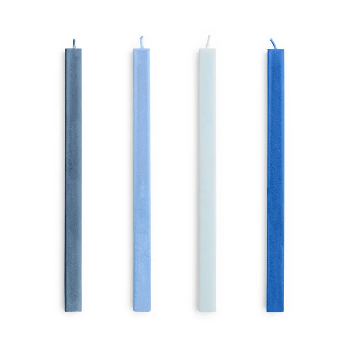HAY - Square stick candles H 24 cm, blue (set of 4)