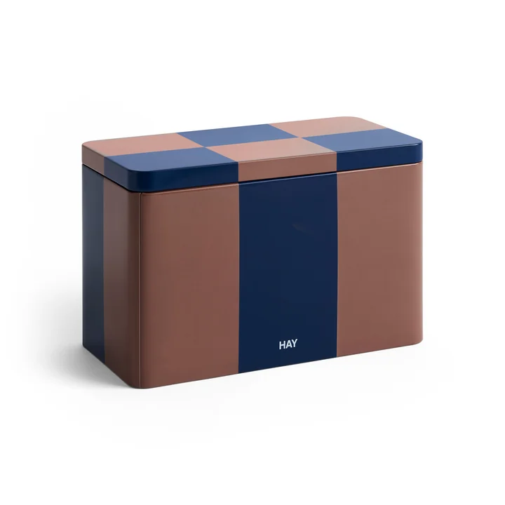 HAY - Tin Container M, brown / midnight blue