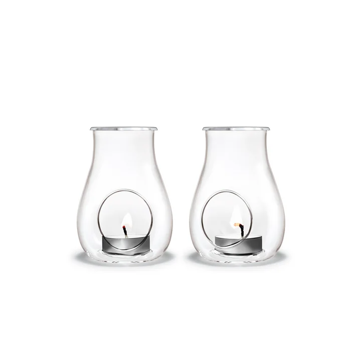 Holmegaard - Design with light Lantern H 11 cm, clear (set of 2)