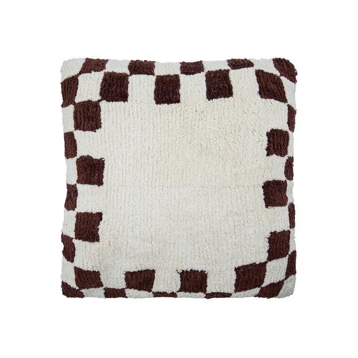 House Doctor - Chess Cushion cover, 50 x 50 cm, brown / off-white