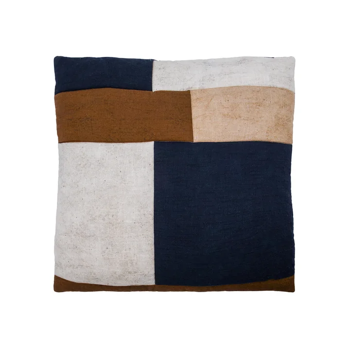 House Doctor - Patch Cushion cover, 50 x 50 cm, black / sand / brown