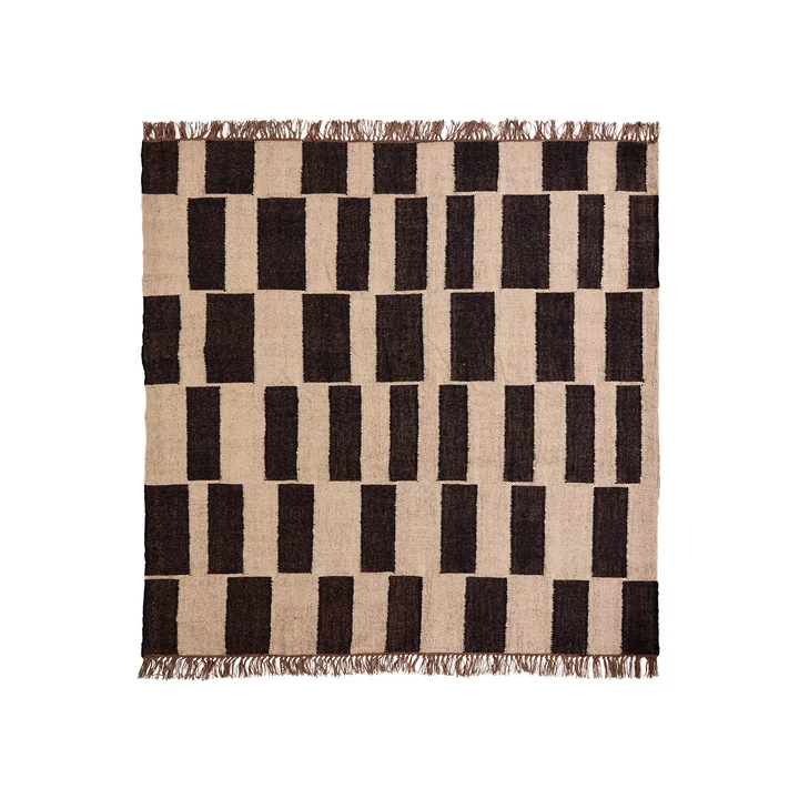 House Doctor - Graph Rug, 180 x 180 cm, nature / black