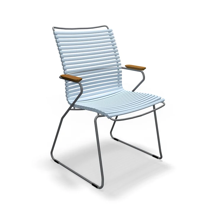 HOUE - CLICK Outdoor Dining armchair with high backrest, dusty light blue