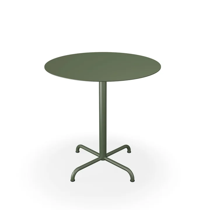 HOUE - Pico garden table, Ø 74 cm, 4-star frame, olive green