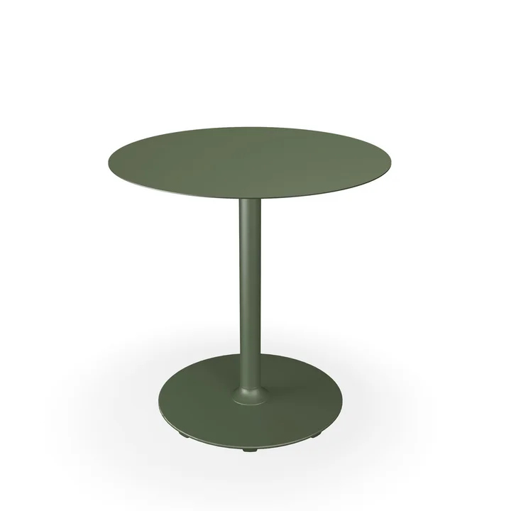 HOUE - Pico garden table, Ø 74 cm, round frame, olive green