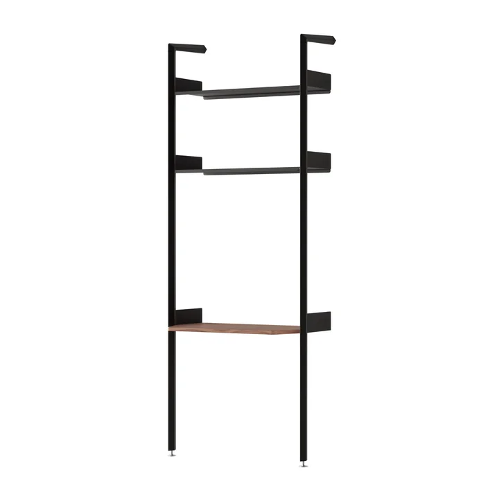 & Tradition - Rombe IF2 shelf with desk top, walnut veneer / anthracite / shelves anthracite