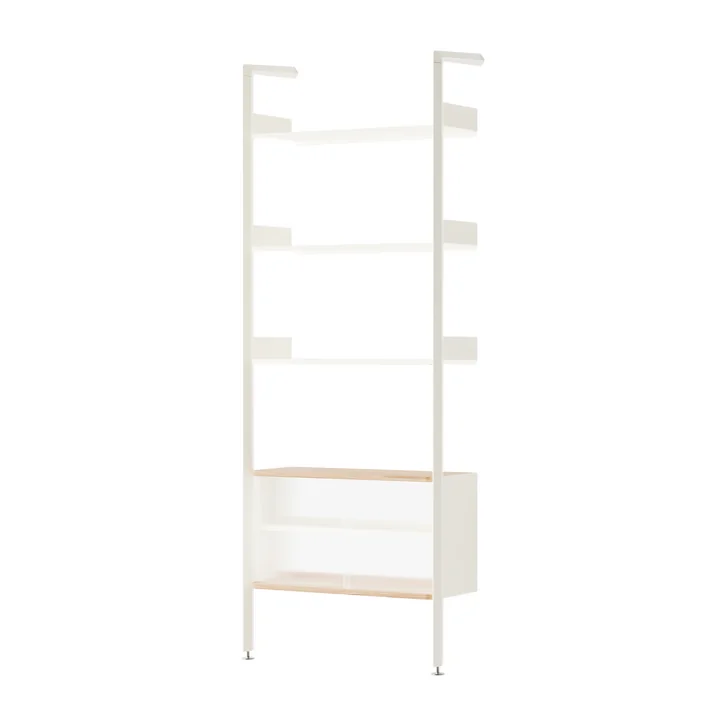 & Tradition - Rombe IF3 shelf with cupboard unit, oak veneer / alabaster / shelves alabaster