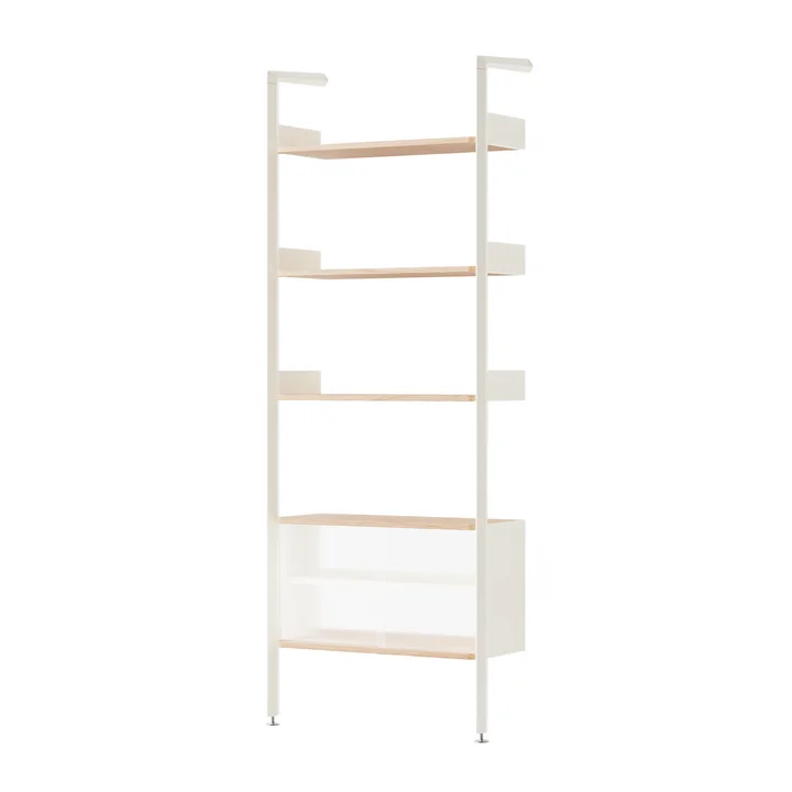 & Tradition - Rombe IF3 shelf with cupboard unit, oak veneer / alabaster / oak veneer shelves