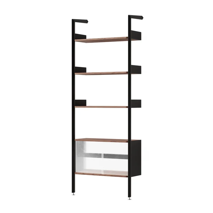 & Tradition - Rombe IF3 Shelf with cupboard unit, walnut veneer / anthracite / shelves walnut veneer