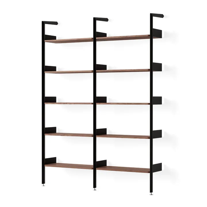 & Tradition - Rombe configuration A IF1 & IF4 Shelf, anthracite / shelves walnut veneer