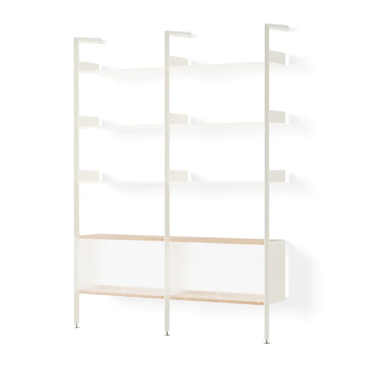 & Tradition - Rombe configuration E IF3 & IF6 with cupboard unit, oak veneer / alabaster / shelves alabaster