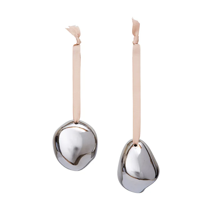 Ferm Living - Bellure Christmas bauble, silver (set of 2)