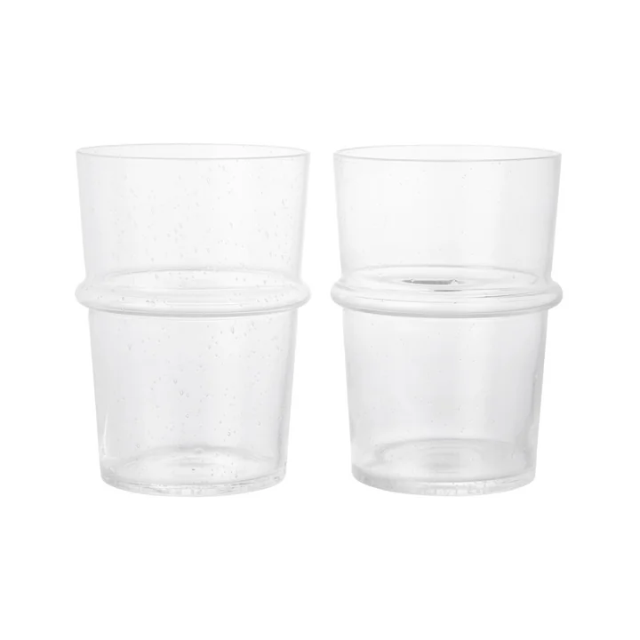 Ferm Living - Boya Tall drinking glass, 45 cl, clear (set of 2)