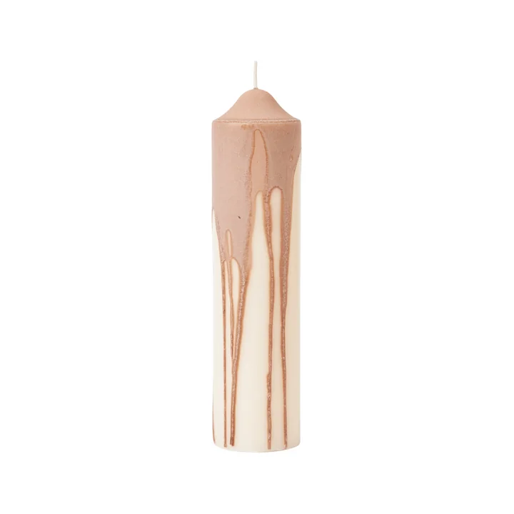 Ferm Living - Dryp Block candle, H 20 cm, beige / white