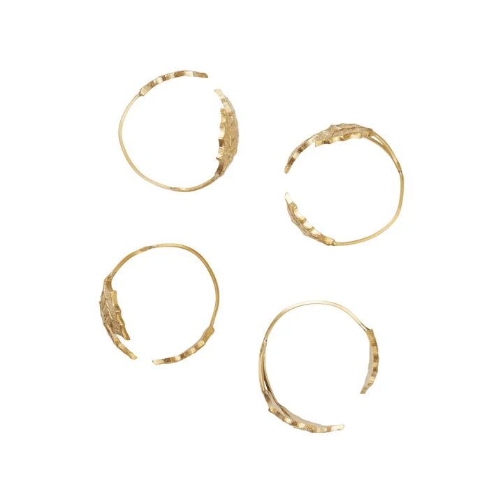 Ferm Living - Holly Leaf napkin ring, brass (set of 4)