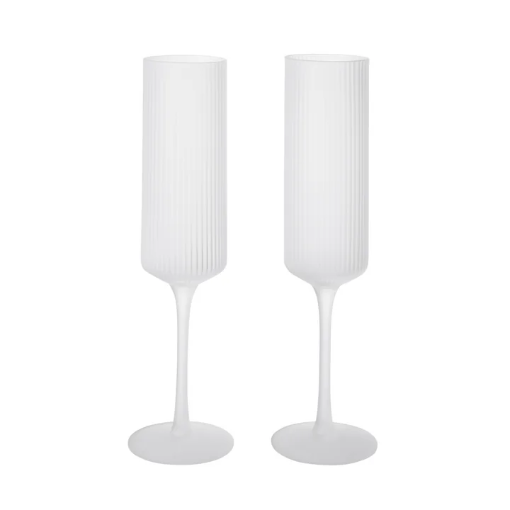 Ferm Living - Ripple Champagne flute (set of 2), frosted