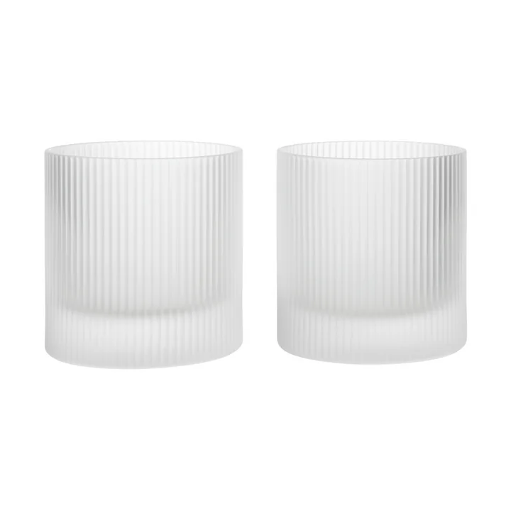 Ferm Living - Ripple drinking glass, frosted (set of 2)