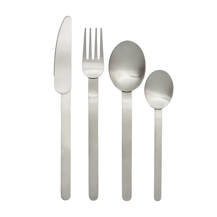 Ferm Living - Stelo cutlery set, brushed stainless steel (4 pieces)